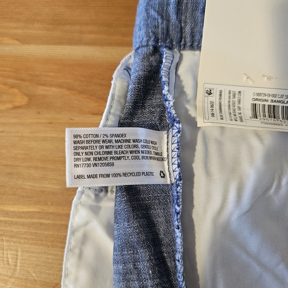 Cat & Jack - Boys' Flat Front 'Above The Knee' Chambray Shorts Size 7 - Picture 6 of 14